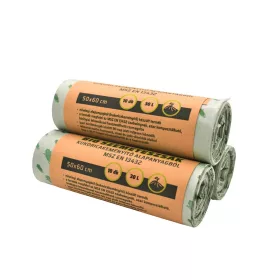   Lebomló Szemeteszsák, PLA 500x600x0,02 mm 10 db/tekercs, 30 liter