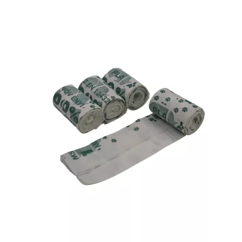 Lebomló "KUTYAKAKIS" rollos zöld tasak, PLA 110+(2x40)x300x0,018 mm