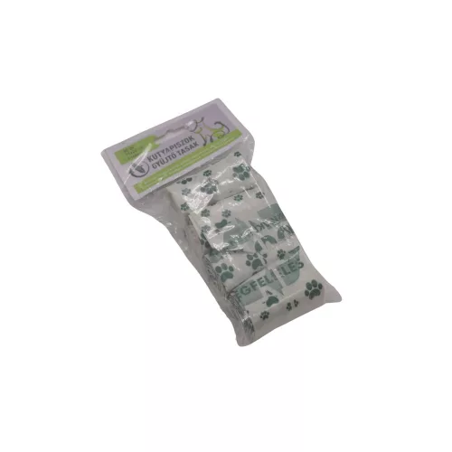 Lebomló "KUTYAKAKIS" rollos zöld tasak, PLA 110+(2x40)x300x0,018 mm