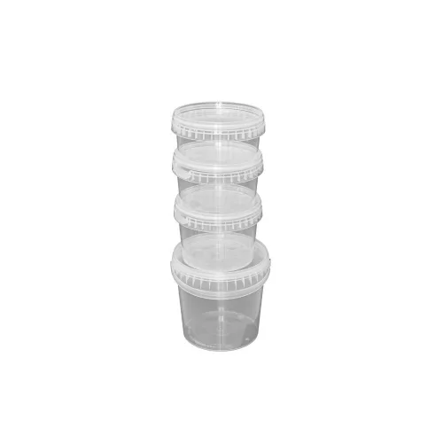 Műanyag kerek vödör, víztiszta  (fül nélkül) 500ml