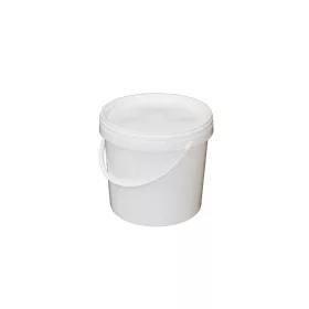 Műanyag kerek vödör, fehér, 1 liter