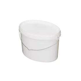 Műanyag ovális vödör, fehér, 4 liter