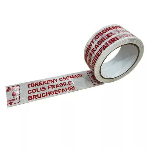 PVC Nyomtatott ragasztószalag Törékeny felirattal 55 mm/66 m