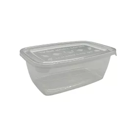 Ételtartó doboz, Fröccsöntött, 0,8 literes, áttetsző 