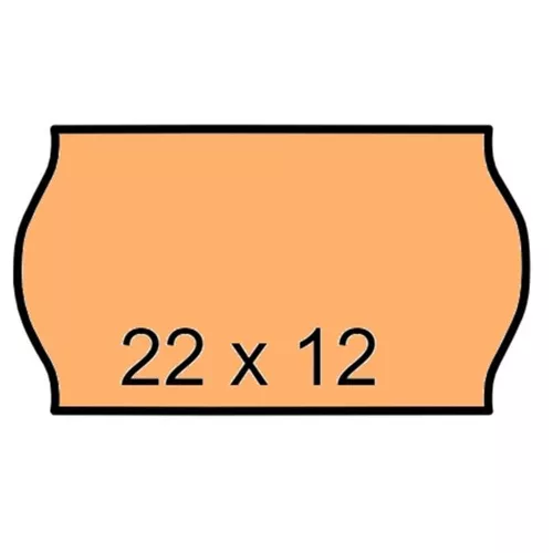 Árazószalag, 22x12 mm, narancs - 10 tekercs