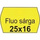 Árazószalag, 25x16 FLUO citrom - 10 tekercs