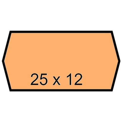 Árazószalag, 25x12 mm, narancs - 10 tekercs