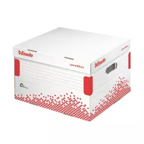   Archiválókonténer, M méret, újrahasznosított karton, ESSELTE "Speedbox", fehér