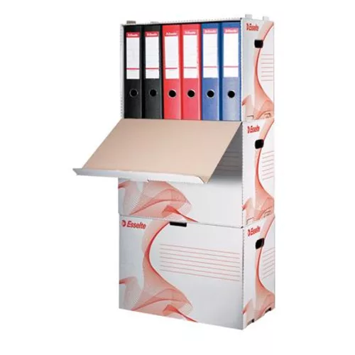 Archiválókonténer, karton, előre nyíló, iratrendezőnek, ESSELTE "Standard", fehér