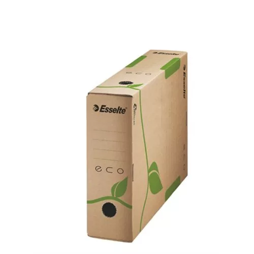 Archiválódoboz, A4, 80 mm, újrahasznosított karton, ESSELTE "Eco", barna