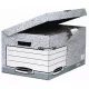 Csapófedeles archiválókonténer, "BANKERS BOX® SYSTEM by FELLOWES®", szürke - 10db