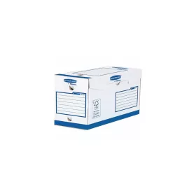   Archiválódoboz, extra erős, A4+, 200 mm, FELLOWES "Bankers Box Basic", kék- fehér - 20db