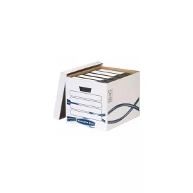   Archiválókonténer, karton, FELLOWES, "Bankers Box Basic Tall", kék-fehér - 10db