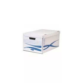   Csapófedeles archiválókonténer, karton, nagy, FELLOWES "Bankers Box Basic", kék-fehér - 10db