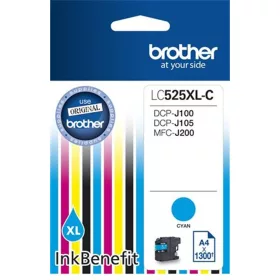   LC525XLC Tintapatron DCP-J100, J105 nyomtatókhoz, BROTHER, cián, 1300 oldal