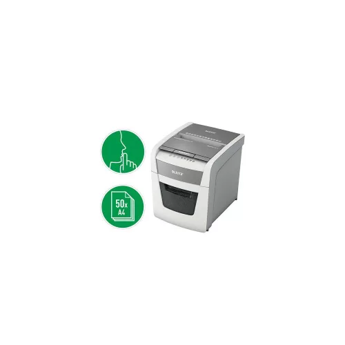 Iratmegsemmisítő, konfetti, 50 lap, LEITZ "IQ AutoFeed SmallOffice 50 P4 Pro"