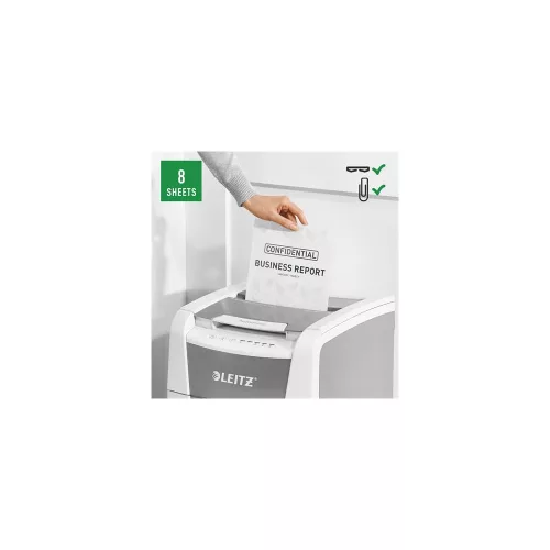 Iratmegsemmisítő, konfetti, 100 lap, LEITZ "IQ AutoFeed SmallOffice 100 P4 Pro"