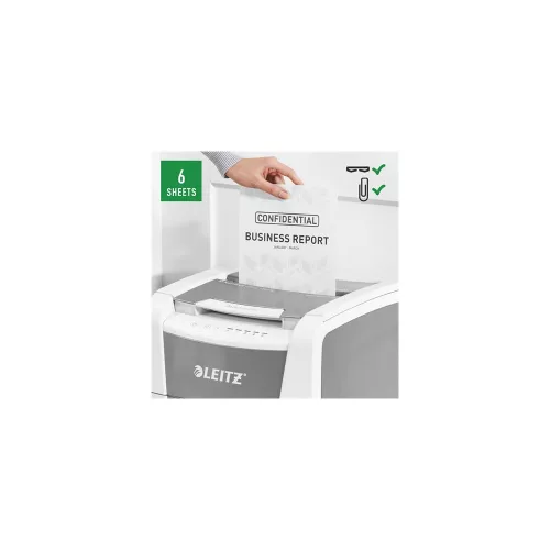 Iratmegsemmisítő, mikrokonfetti, 150 lap, LEITZ "IQ AutoFeed Office 150 P5 Pro"
