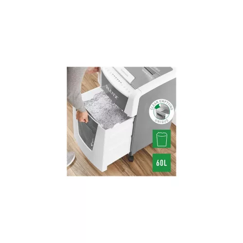 Iratmegsemmisítő, konfetti, 300 lap, LEITZ "IQ AutoFeed Office 300 P4 Pro"