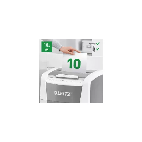 Iratmegsemmisítő, konfetti, 300 lap, LEITZ "IQ AutoFeed Office 300 P4 Pro"
