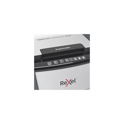Iratmegsemmisítő, mikrokonfetti, 150 lap, REXEL "Optimum AutoFeed+ 150M"