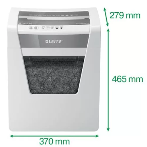Iratmegsemmisítő, konfetti, 10 lap, LEITZ "IQ Slim Home Office"