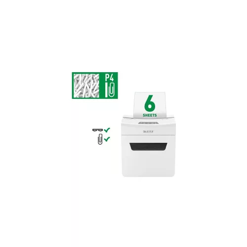 Iratmegsemmisítő, konfetti, 6 lap, LEITZ "IQ Protect 6X"
