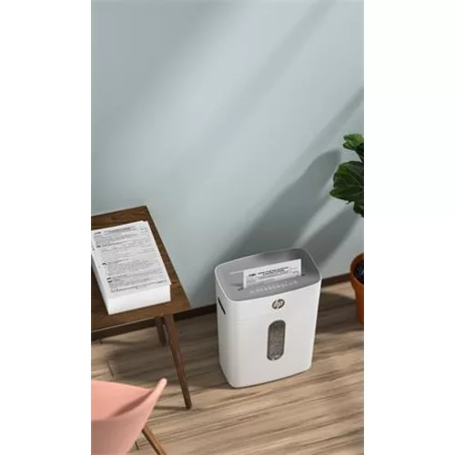 Iratmegsemmisítő, konfetti, 8 lap, HP "Oneshred 8CC", világosszürke