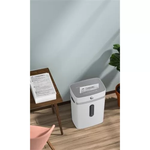 Iratmegsemmisítő, konfetti, 12 lap, HP "Oneshred 12CC", világosszürke