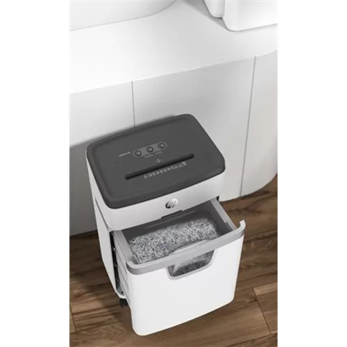 Iratmegsemmisítő, mikrokonfetti, 12 lap, HP "Oneshred 12MC", világosszürke