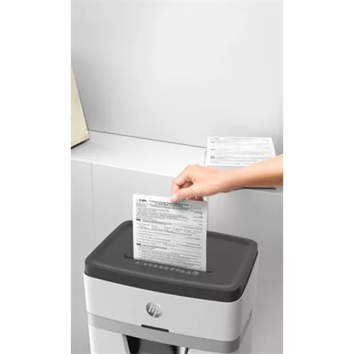 Iratmegsemmisítő, mikrokonfetti, 12 lap, HP "Oneshred 12MC", világosszürke