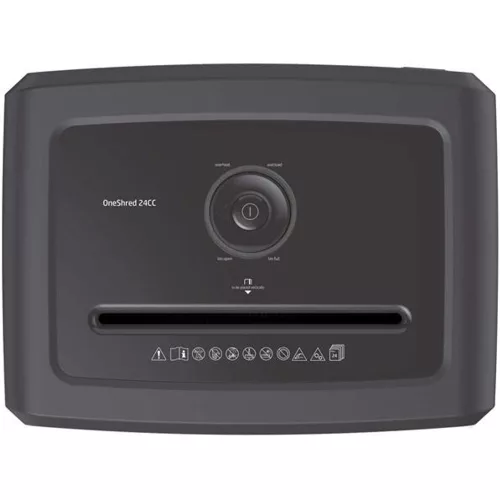 Iratmegsemmisítő, konfetti, 24 lap, HP "Oneshred 24CC", világosszürke