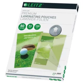   Meleglamináló fólia, 80 mikron, A4, fényes, UDT technológiával, LEITZ "iLam" - 100db