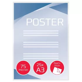   Meleglamináló fólia, 75 mikron, A3, fényes, öntapadó, GBC "Peel'n Stick" - 25db
