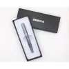 Golyóstoll, 0,24 mm, teleszkópos, metálszürke tolltest, ZEBRA "SL-F1", kék