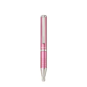   Golyóstoll, 0,24 mm, teleszkópos, metálpink tolltest, ZEBRA "SL-F1", kék