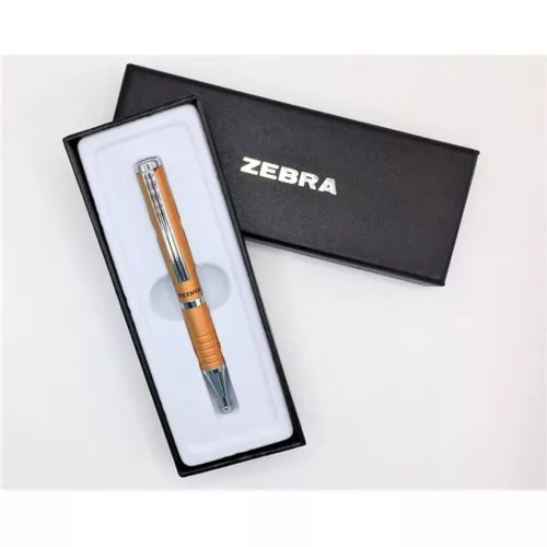 Golyóstoll, 0,24 mm, teleszkópos, arany színű tolltest, ZEBRA "SL-F1", kék