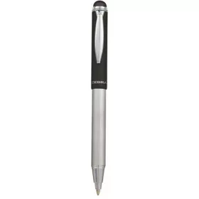   Golyóstoll, 0,24 mm, teleszkópos, rozsdamentes acél, grafitszürke tolltest, ZEBRA "Telescopic Metal Stylus", kék