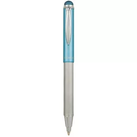   Golyóstoll, 0,24 mm, teleszkópos, rozsdamentes acél, világoskék tolltest, ZEBRA "Telescopic Metal Stylus", kék