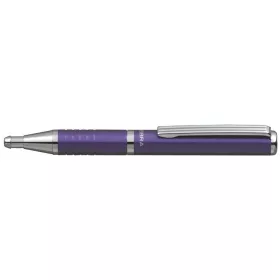   Golyóstoll, 0,24 mm, teleszkópos, metállila tolltest, ZEBRA "SL-F1", kék