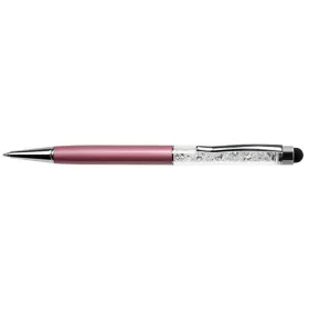   Golyóstoll, világoslila, felül fehér SWAROVSKI® kristállyal töltve, érintővel, 14 cm, ART CRYSTELLA®