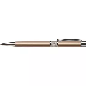   Golyóstoll, arany, középen fehér SWAROVSKI®kristállyal töltve, 14cm, ART CRYSTELLA®