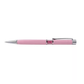   Golyóstoll, Crystals from SWAROVSKI®, rózsaszín, középen pink kristályokkal töltve, ART CRYSTELLA®, 14cm