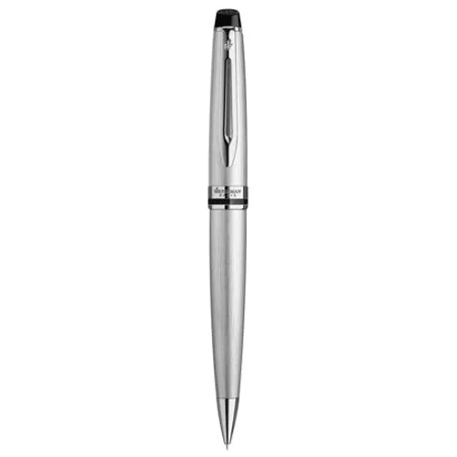 Golyóstoll, 0,7 mm, csiszolt fém tolltest, ezüst klip, WATERMAN "Expert III", kék