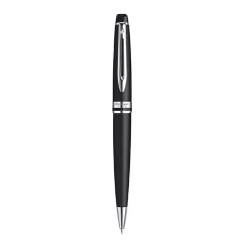 Golyóstoll, 0,7 mm, matt fekete tolltest, ezüst klip, WATERMAN "Expert III", kék