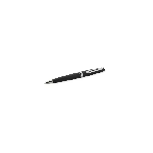 Golyóstoll, 0,7 mm, matt fekete tolltest, ezüst klip, WATERMAN "Expert III", kék