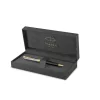 Golyóstoll, 1 mm, metál fekete tolltest, arany klip, PARKER "Royal Sonnet Premium", fekete