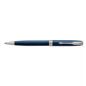   Golyóstoll, 1 mm, rotációs, kék tolltest, ezüst klip, PARKER "Royal Sonnet", kék