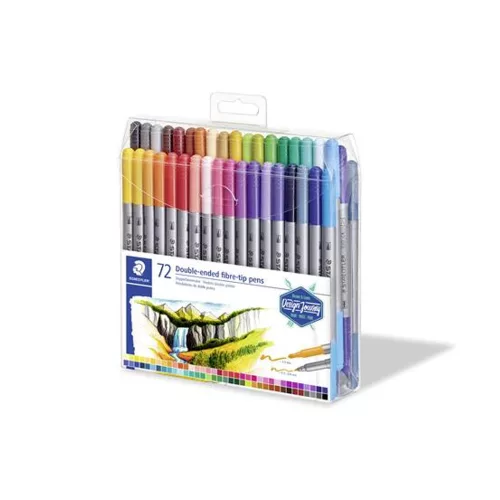 Rostirón készlet, 0,8/3,0 mm, kétvégű, STAEDTLER® "3200", 72 különböző szín