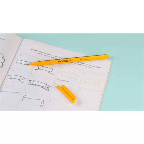 Tűfilc készlet, 0,4 mm, KORES "K-Liner", 12 különböző szín